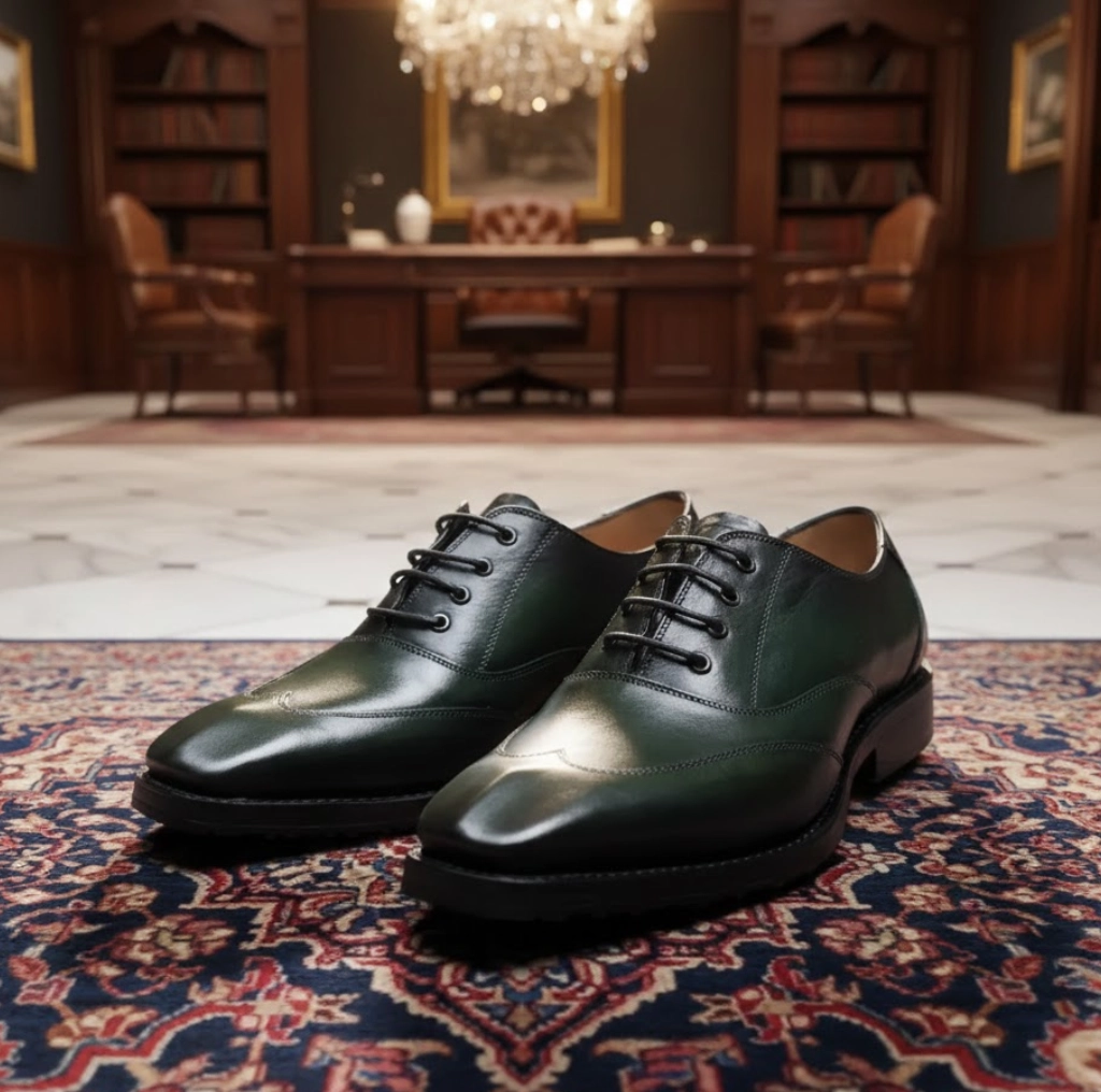 Isbeni Emerald Verdant - Artisanal Wingtip Oxford